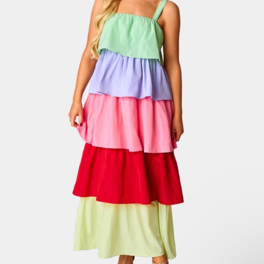 Buddy Love Colorful Tiered Maxi Dress